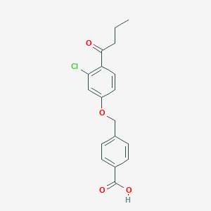 4-[(4-Butanoyl-3-chlorophenoxy)methyl]benzoic acid