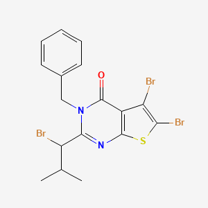 molecular formula C17H15Br3N2OS B15353198 3-benzyl-5,6-dibromo-2-(1-bromo-2-methylpropyl)thieno[2,3-d]pyrimidin-4(3H)-one 