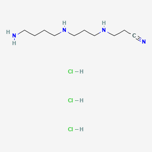 molecular formula C10H25Cl3N4 B15353236 3-[3-(4-Aminobutylamino)propylamino]propanenitrile;trihydrochloride 