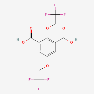 molecular formula C12H8F6O6 B15353246 2,5-Bis(2,2,2-trifluoroethoxy)isophthalic Acid 