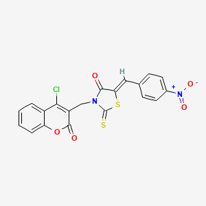 (Z)-3-((4-Chloro-2-oxo-2H-chromen-3-yl)methyl)-5-(4-nitrobenzylidene)-2-thioxothiazolidin-4-one