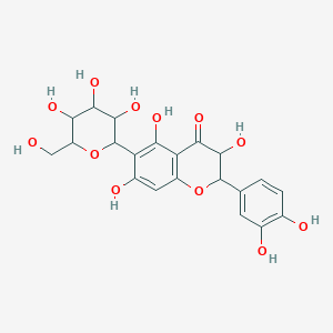 molecular formula C21H22O12 B15353253 (2S,3S)-2-(3,4-Dihydroxyphenyl)-3,5,7-trihydroxy-6-((2S,3R,4R,5S,6R)-3,4,5-trihydroxy-6-(hydroxymethyl)tetrahydro-2H-pyran-2-yl)chroman-4-one 