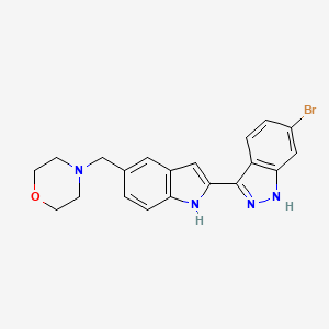 4-[[2-(6-bromo-1H-indazol-3-yl)-1H-indol-5-yl]methyl]morpholine