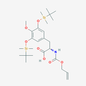 molecular formula C26H45NO7Si2 B15353260 (S)-2-(((Allyloxy)carbonyl)amino)-3-(3,5-bis((tert-butyldimethylsilyl)oxy)-4-methoxyphenyl)propanoic acid 