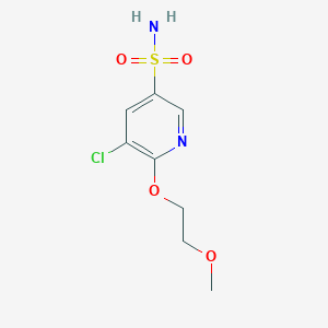 molecular formula C8H11ClN2O4S B15353280 5-Chloro-6-(2-methoxyethoxy)pyridine-3-sulfonamide 