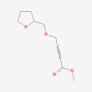 molecular formula C10H14O4 B15353284 Methyl 4-(oxolan-2-ylmethoxy)but-2-ynoate 