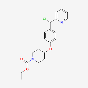 molecular formula C20H23ClN2O3 B15353361 Ethyl 4-(4-(Chloro(pyridin-2-yl)methyl)phenoxy)piperidine-1-carboxylate 