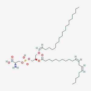 molecular formula C46H86NO9P B15353394 (2S)-2-amino-3-[hydroxy-[(2R)-2-[(11Z,14Z)-icosa-11,14-dienoyl]oxy-3-[(Z)-icos-1-enoxy]propoxy]phosphoryl]oxypropanoic acid 