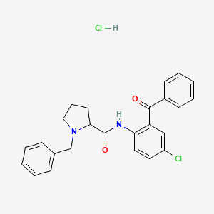 N-(2-benzoyl-4-chlorophenyl)-1-benzylpyrrolidine-2-carboxamide;hydrochloride