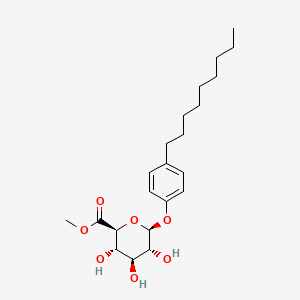 molecular formula C22H34O7 B15353566 2-(Methoxycarbonyl) 4-Nonyl Phenol-glucuronide 