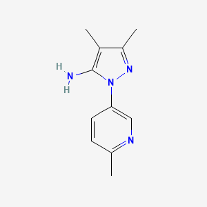 molecular formula C11H14N4 B15353573 4,5-Dimethyl-2-(6-methylpyridin-3-yl)pyrazol-3-amine 