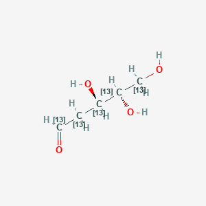 D-erythro-Pentose-1,2,3,4,5-13C5, 2-deoxy-; 2-Deoxy-D-ribose-13C5; [1,2,3,4,5-13C5]-2-Deoxy-D-ribose; D-erythro-Pentose-13C5, 2-deoxy-(9CI); 2-Deoxy-D-erythro-pentose-1,2,3,4,5-13C5