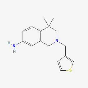 molecular formula C16H20N2S B15353590 4,4-Dimethyl-2-(thiophen-3-ylmethyl)-1,3-dihydroisoquinolin-7-amine 