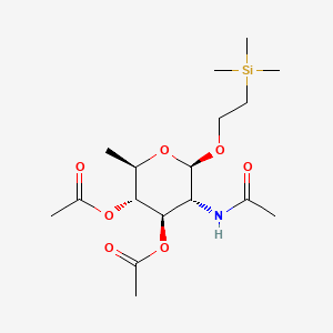 (2R,3R,4R,5R,6R)-5-Acetamido-2-methyl-6-(2-(trimethylsilyl)ethoxy)tetrahydro-2H-pyran-3,4-diyl Diacetate