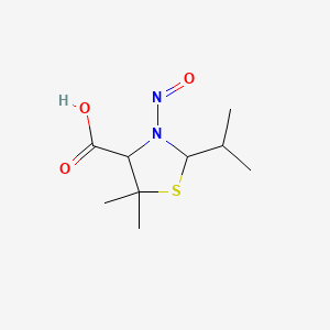 molecular formula C9H16N2O3S B15353636 5,5-Dimethyl-3-nitroso-2-(propan-2-yl)-1,3-triazolidine-4-carboxylic Acid 