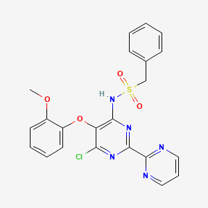 N-[6-chloro-5-(2-methoxyphenoxy)-2-pyrimidin-2-ylpyrimidin-4-yl]-1-phenylmethanesulfonamide