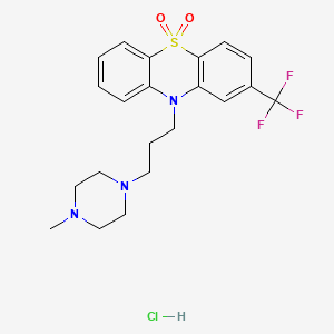 molecular formula C21H25ClF3N3O2S B15353703 Trifluoperazine Sulfone Hydrochloride 