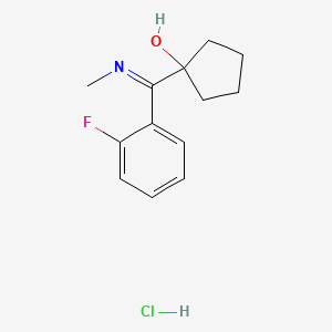 molecular formula C13H17ClFNO B15353880 1-[(2-Fluorophenyl)(methylimino)methyl]-cyclopentanol Hydrochloride CAS No. 111982-47-9