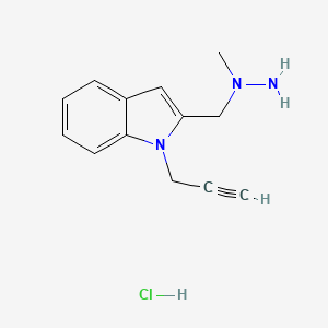 1-Methyl-1-[(1-prop-2-ynylindol-2-yl)methyl]hydrazine;hydrochloride