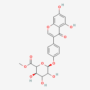 molecular formula C22H20O11 B15353980 methyl (3R,6S)-6-[4-(5,7-dihydroxy-4-oxochromen-3-yl)phenoxy]-3,4,5-trihydroxyoxane-2-carboxylate 