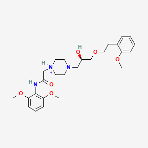 molecular formula C26H38N3O6+ B15354011 (R)-N-(2,6-Dimethoxyphenyl)-2-(4-(2-hydroxy-3-(2-methoxyphenethoxy)propyl)piperazin-1-yl)acetamide 