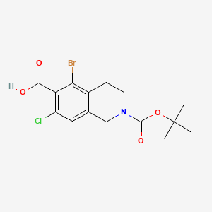 molecular formula C15H17BrClNO4 B15354046 5-Bromo-2-(tert-butoxycarbonyl)-7-chloro-1,2,3,4-tetrahydroisoquinoline-6-carboxylic Acid CAS No. 2832127-60-1