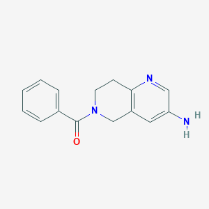 molecular formula C15H15N3O B15354050 (3-amino-7,8-dihydro-5H-1,6-naphthyridin-6-yl)-phenylmethanone 