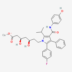 calcium;(3R,5R)-7-[2-(4-fluorophenyl)-4-[(4-hydroxyphenyl)carbamoyl]-3-phenyl-5-propan-2-ylpyrrol-1-yl]-3,5-dihydroxyheptanoate