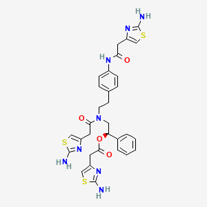 (R)-2-(2-(2-Aminothiazol-4-yl)-N-(4-(2-(2-aminothiazol-4-yl)acetamido)phenethyl)acetamido)-1-phenylethyl 2-(2-aminothiazol-4-yl)acetate Hydrochloride