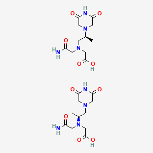 molecular formula C22H36N8O10 B15354101 N-(2-Amino-2-oxoethyl)-N-[(1S)-2-(3,5-dioxo-1-piperazinyl)-1-methylethyl]-glycine + N-(2-Amino-2-oxoethyl)-N-[(2S)-2-(3,5-dioxo-1-piperazinyl)-1-propyl]-glycine (Mixture of Isomers) 