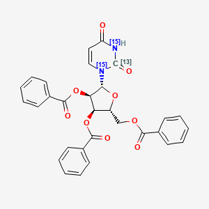 [(2R,3R,4R,5R)-3,4-dibenzoyloxy-5-(2,4-dioxo(213C,1,3-15N2)pyrimidin-1-yl)oxolan-2-yl]methyl benzoate