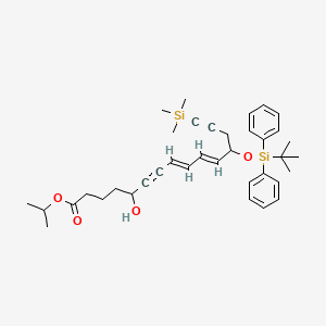 molecular formula C37H50O4Si2 B15354151 propan-2-yl (8E,10E)-12-[tert-butyl(diphenyl)silyl]oxy-5-hydroxy-15-trimethylsilylpentadeca-8,10-dien-6,14-diynoate 