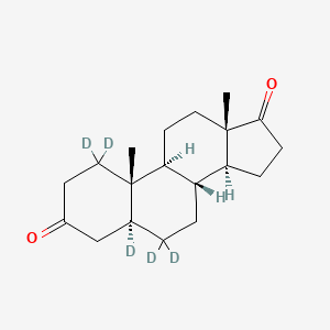 molecular formula C19H28O2 B15354185 (5S,8R,9S,10S,13S,14S)-1,1,5,6,6-pentadeuterio-10,13-dimethyl-2,4,7,8,9,11,12,14,15,16-decahydrocyclopenta[a]phenanthrene-3,17-dione 