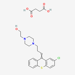 molecular formula C26H31ClN2O5S B15354192 4-[3-(2-Chloro-9H-thioxanthen-9-ylidene)propyl]-1-piperazineethanol Succinate; Butanedioic acid; 2-[4-[3-(2-chlorothioxanthen-9-ylidene)propyl]piperazin-1-yl]ethanol; Clopenthixol Succinate; Zuclopenthixol Succinate Salt 