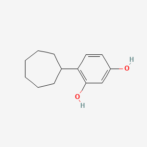 molecular formula C13H18O2 B15354224 1,3-Benzenediol, 4-cycloheptyl- CAS No. 15817-68-2