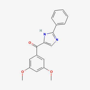 molecular formula C18H16N2O3 B15354229 (3,5-dimethoxyphenyl)-(2-phenyl-1H-imidazol-5-yl)methanone 