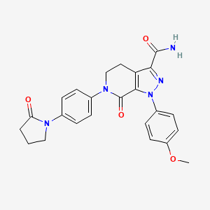 1-(4-Methoxyphenyl)-7-oxo-6-(4-(2-oxopyrrolidin-1-yl)phenyl)-4,5,6,7-tetrahydro-1H-pyrazolo[3,4-c]pyridine-3-carboxamide