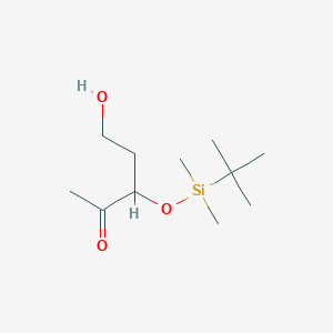 molecular formula C11H24O3Si B15354313 (3S)-3-{[tert-Butyl(dimethyl)silyl]oxy}-5-hydroxypentan-2-one 