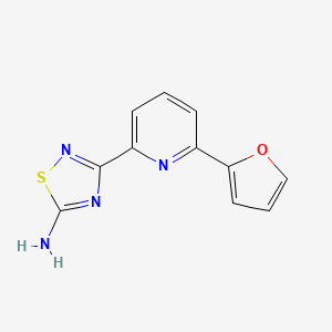 molecular formula C11H8N4OS B15354318 3-(6-(Furan-2-yl)pyridin-2-yl)-1,2,4-thiadiazol-5-amine 