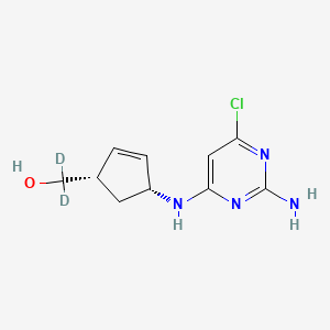 molecular formula C10H13ClN4O B15354327 (1R,4S)-rel-4-[(2-Amino-6-chloro-4-pyrimidinyl)amino]-2-cyclopentene-1-methanol-d2 