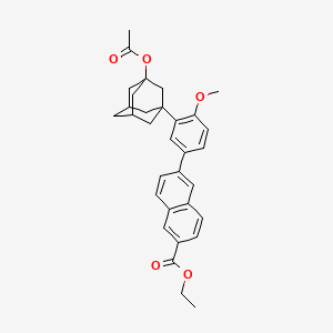 molecular formula C32H34O5 B15354372 Ethyl 6-[3-(3-acetyloxy-1-adamantyl)-4-methoxyphenyl]naphthalene-2-carboxylate 