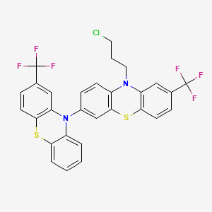 molecular formula C29H19ClF6N2S2 B15354455 10-(3-Chloropropyl)-2',8-bis(trifluoromethyl)-10H-3,10'-biphenothiazine CAS No. 2818215-07-3