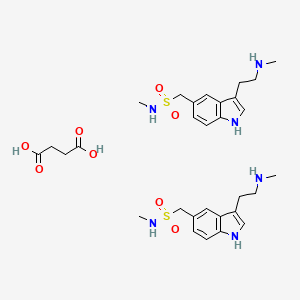 molecular formula C30H44N6O8S2 B15354496 N-Desmethyl Sumatriptan Hemisuccinate 