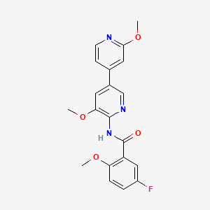 molecular formula C20H18FN3O4 B15354596 N-(2',5-Dimethoxy-[3,4'-bipyridin]-6-yl)-5-fluoro-2-methoxybenzamide 