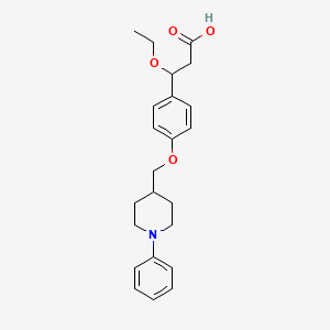 3-Ethoxy-3-[4-[(1-phenylpiperidin-4-yl)methoxy]phenyl]propanoic acid