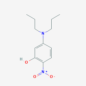 molecular formula C12H18N2O3 B15354647 Phenol, 5-(dipropylamino)-2-nitro- CAS No. 821776-68-5