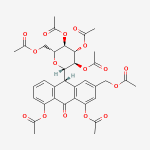 molecular formula C35H36O16 B15354689 Barbaloin, heptaacetate 