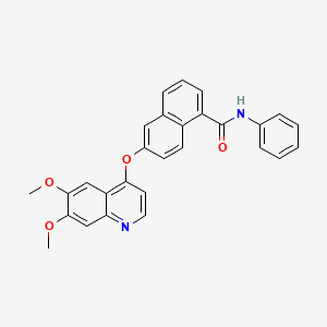 molecular formula C28H22N2O4 B15354722 6-(6,7-dimethoxyquinolin-4-yl)oxy-N-phenylnaphthalene-1-carboxamide 