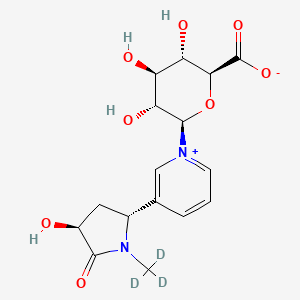 molecular formula C16H20N2O8 B15354747 (2S,3S,4S,5R,6R)-3,4,5-trihydroxy-6-[3-[(2R,4S)-4-hydroxy-5-oxo-1-(trideuteriomethyl)pyrrolidin-2-yl]pyridin-1-ium-1-yl]oxane-2-carboxylate 