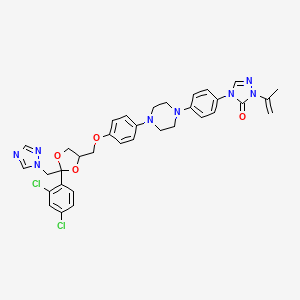 4-[4-[4-[4-[[2-(2,4-Dichlorophenyl)-2-(1,2,4-triazol-1-ylmethyl)-1,3-dioxolan-4-yl]methoxy]phenyl]piperazin-1-yl]phenyl]-2-prop-1-en-2-yl-1,2,4-triazol-3-one